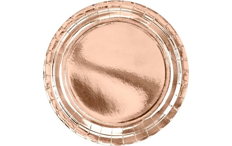 Partydeco Einwegteller Uni 23 cm, 6 Stück, Rosegold