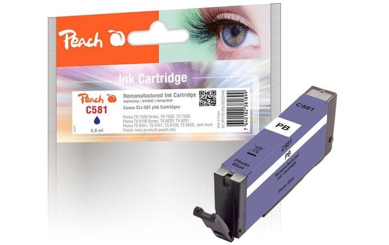 Peach Tintenpatrone foto blau kompatibel zu Canon CLI-581 pb