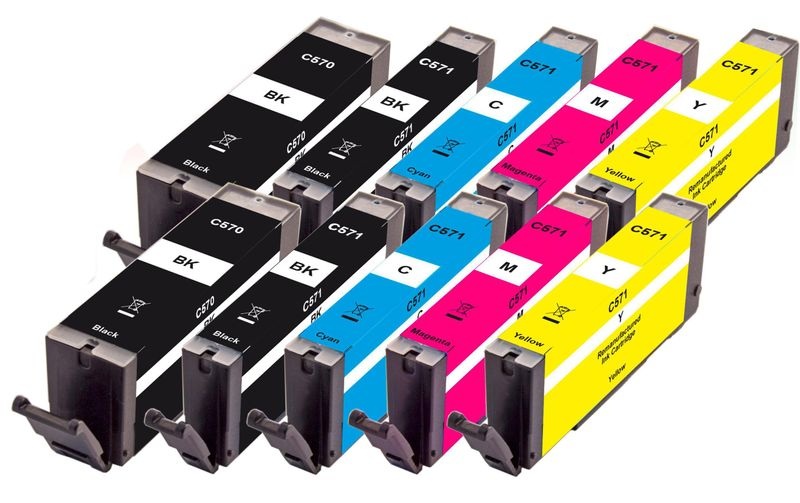Peach 10er-Pack Tintenpatronen, kompatibel zu Canon PGI-570, CLI-571