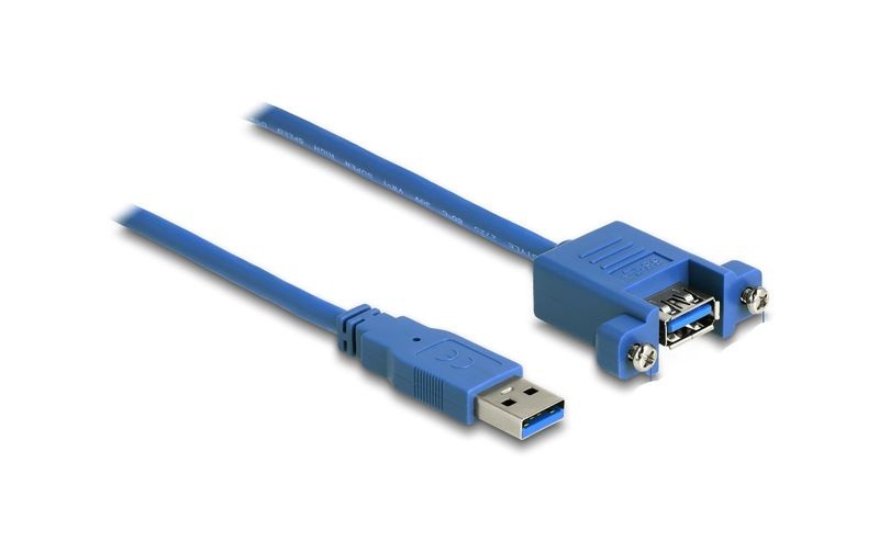 USB 3.0 Verlängerungskabel zum Einbau [1x USB 3.0 Stecker A - 1x USB 3.0 Buchse A] 1 m Blau Delock