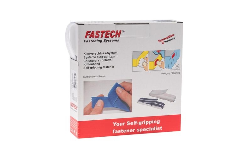 Fastech B10-SKL000010 Klettband zum Aufkleben Haft- und Flauschteil (L x B) 10 m x 10 mm Weiß 10 m