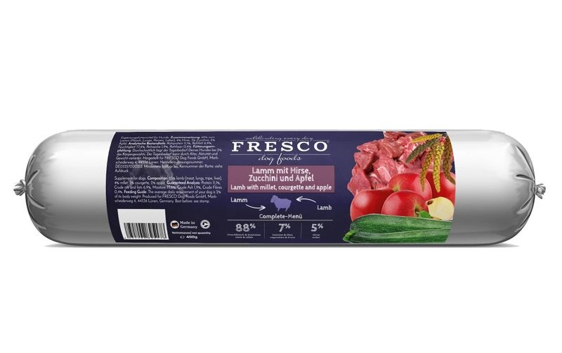 FRESCO Nassfutter BARF Lamm mit Hirse, 400 g