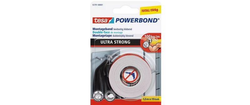 tesa ULTRA STRONG 55791 Montageband (L x B) 1.50 m x 19 mm 2 St.