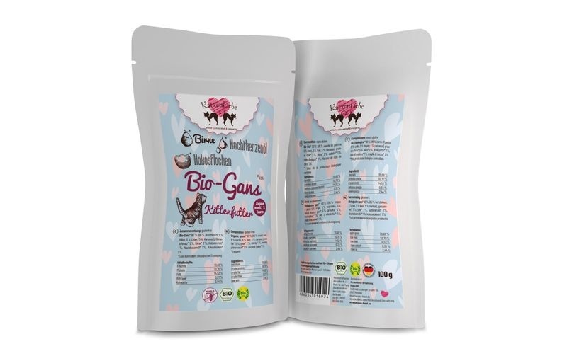 KatzenLiebe Nassfutter Kitten Bio-Gans mit Bio-Birne, 100 g