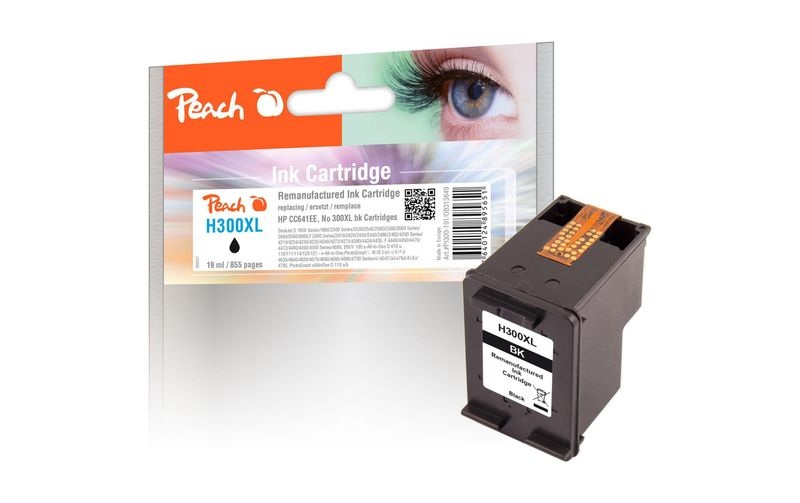 Peach Druckkopf schwarz kompatibel zu HP No. 300XL, CC641EE