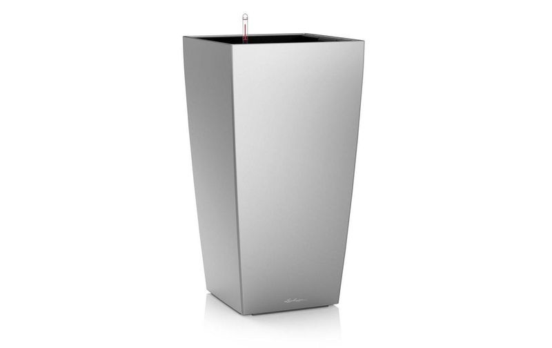 Lechuza - 3er-Set Blumenkästen mit Integriertem Bewässerungssystem Cubico Premium 22 - Silber