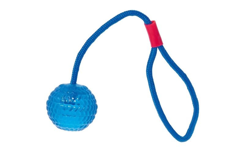 swisspet Ball mit Wurfseil, hellblau Hunde Spielzeug