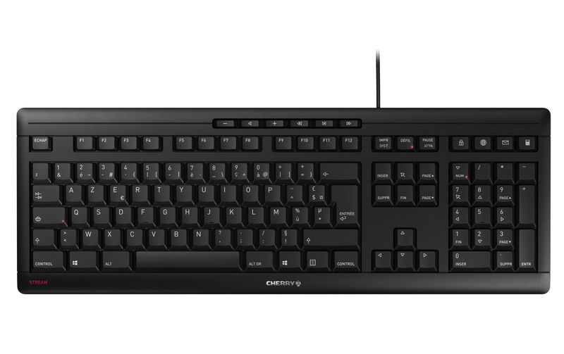 CHERRY Stream USB-Tastatur Französisch, AZERTY Schwarz