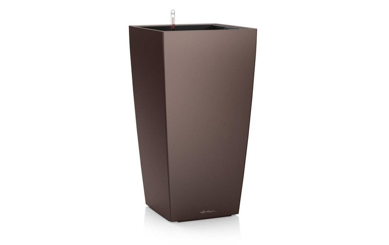 Lechuza - 3er-Set Blumenkästen mit Integriertem Bewässerungssystem Cubico Premium 22 - Dunkelbeige