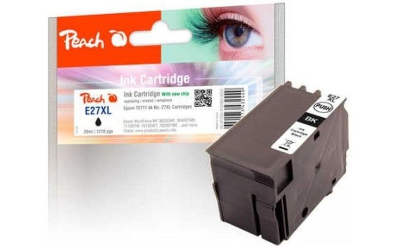 Peach Tintenpatrone schwarz kompatibel zu Epson No. 27XL bk, T2711