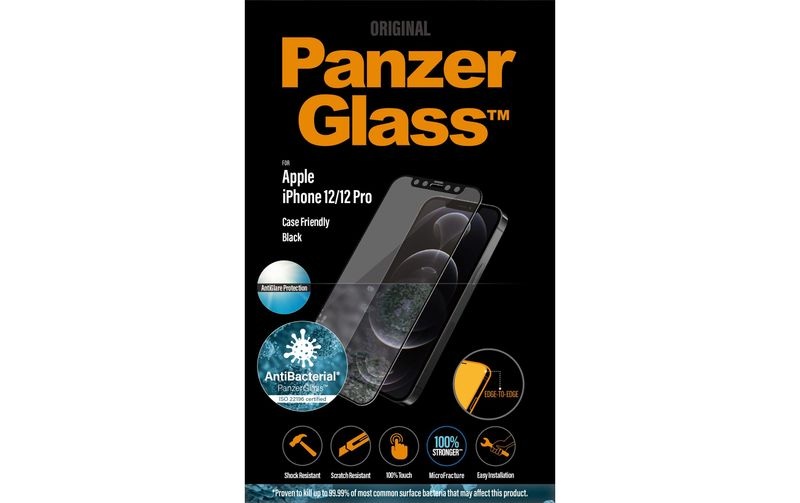 Panzerglass Displayschutz Case Friendly Black AG AB iPhone 12 / 12 Pro