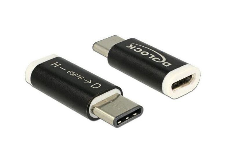 Delock USB 2.0 Adapter [1x USB-C™ Stecker - 1x USB 2.0 Buchse Micro-B] 65678