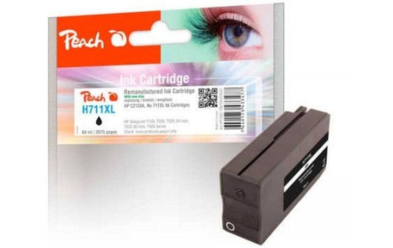 Peach Tintenpatrone schwarz HC kompatibel zu HP No. 711, CZ133AE