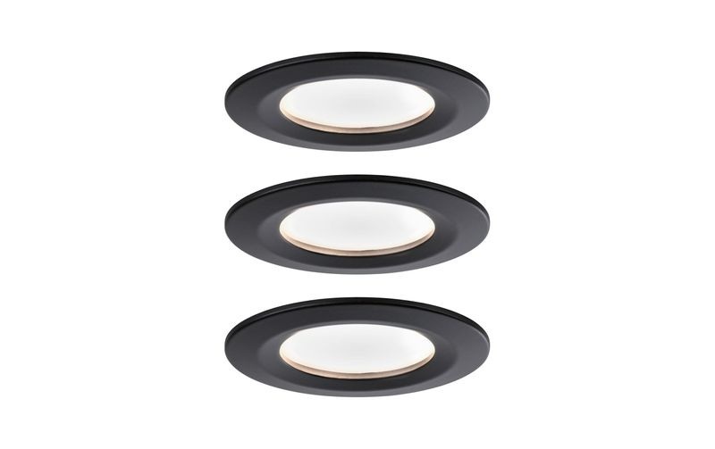 Paulmann 94473 LED-Einbauleuchte 3er Set 19.5 W Warmweiß Schwarz (matt)