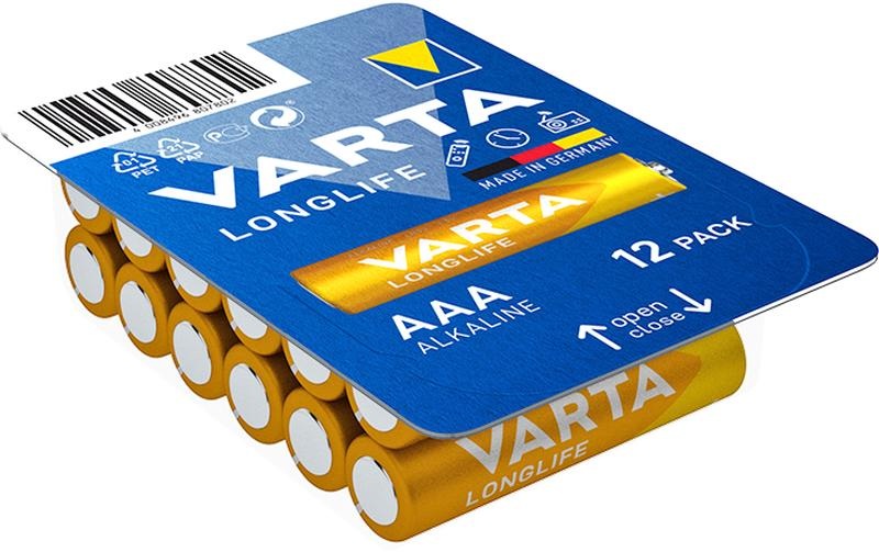 Micro (AAA)-Batterie Alkali-Mangan Varta Longlife LR03 1200 mAh 1.5 V 12 St.