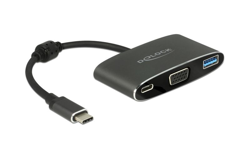 Adapter USB-C (Stecker) > VGA + USB-A 3.1 Gen1 + USB-C (Buchse)
