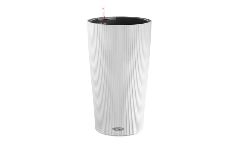 Lechuza - 2er-Set Blumenkästen mit Integriertem Bewässerungssystem Cilindro Color 32 - Weiss