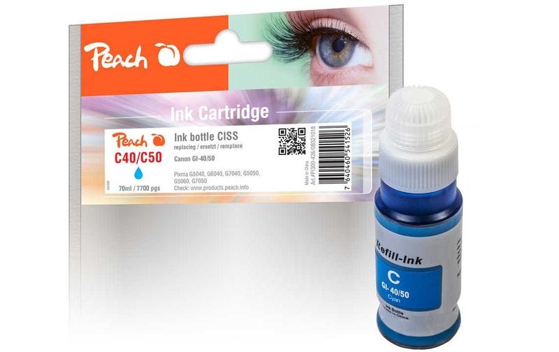 Peach Tintenbehälter cyan kompatibel zu Canon GI-40/50C