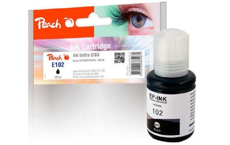 Peach Tintenbehälter pigm. schwarz kompatible zu Epson C13T03R140, 102 bk