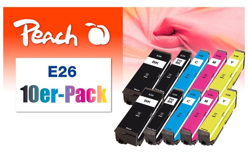 Peach 10er-Pack Tintenpatronen kompatibel zu Epson No. 26