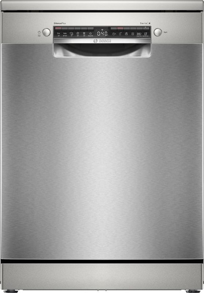 Bosch Serie 4, Freistehender Geschirrspüler, 60 cm, Silver Inox, SMS4EMI06E