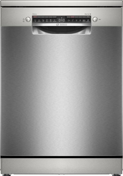Bosch Serie 4, Freistehender Geschirrspüler, 60 cm, Silver Inox, SMS4HTI00E