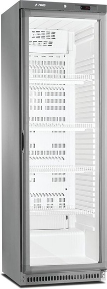 FORS Kühlschrank, Glastür, Edelstahl, ABS CCV 400 GES