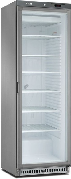 FORS Gefrierschrank, Glastür, Edelstahl, ABS CFS 400 GES