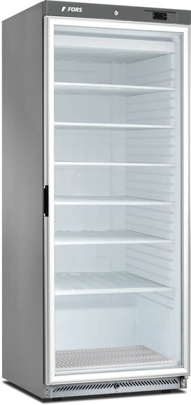 FORS Gefrierschrank ABS aussen inox, 6 Roste weiss, Glastür, 1880 mm GFS 600 GESK