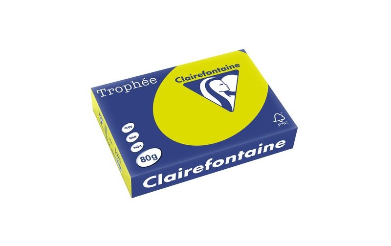 Clairefontaine Kopierpapier Trophée A3, 80 g/m², Neongrün, 500 Blatt