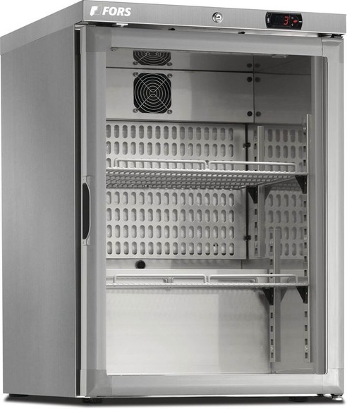 FORS Undercounter Kühlschrank, Glastür, Edelstahl CCV 150 GES