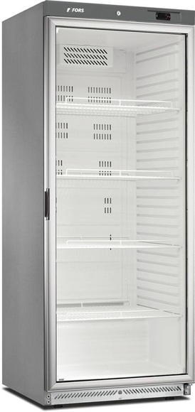 FORS Kühlschrank, Glastür, Edelstahl, ABS, GN 2/1 GCV 600 GES