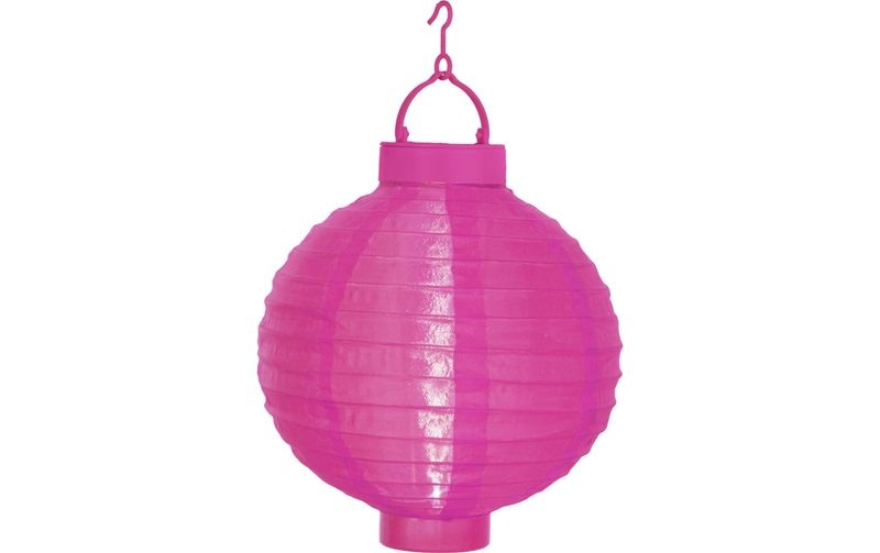 LED-Solar-Lampion Jerrit in strahlendem Pink