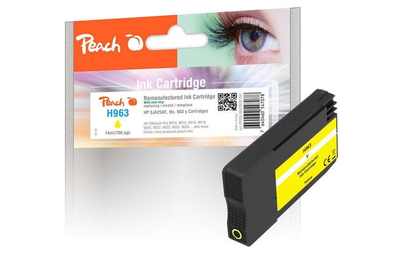 Peach H963Y Druckerpatrone ye ersetzt HP No. 963 Y, 3JA25AE für z.B. HP OfficeJet Pro 9012 e, HP OfficeJet Pro 9015, HP OfficeJet Pro 9012