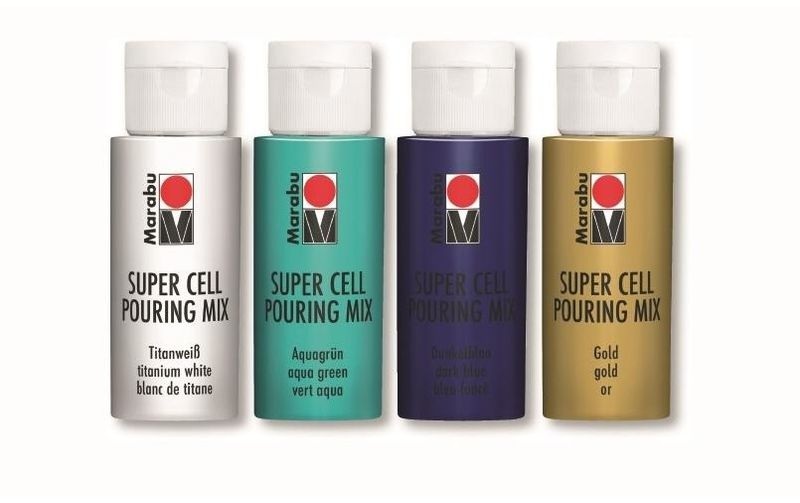 Marabu Acrylfarbe Super Cell Pouring Mix Ocean 4 x 60 ml