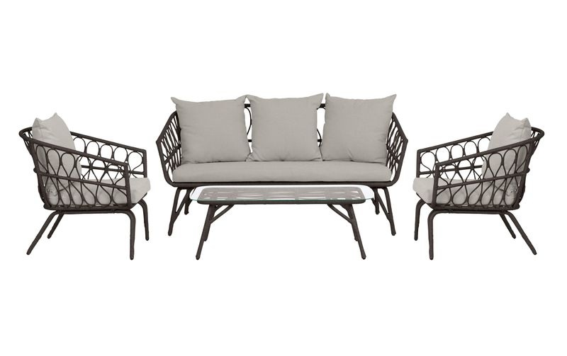 Cocon Gartenlounge-Set »Margrethe, Braun/Nature, 5 Sitzplätze«