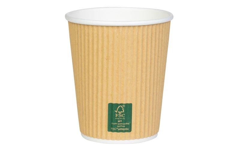 Furber Einwegbecher 270 ml 50 Stück Einweggeschirr Braun