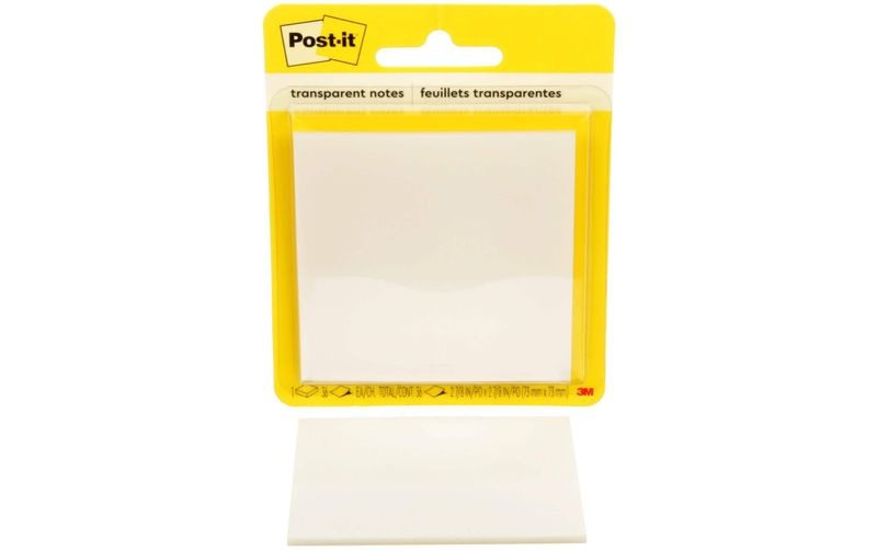 Post-it Notizzettel 3M, 73 x 73 mm, 1 Block, transparent