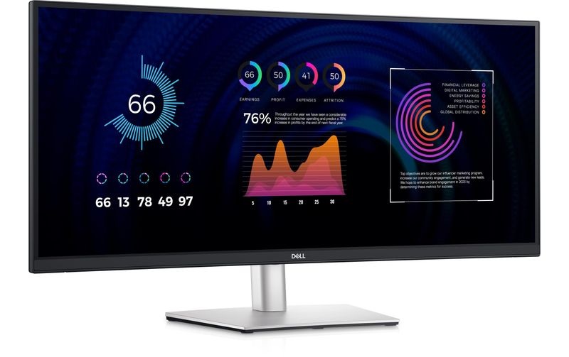 Dell P3424WE LED-Monitor EEK F (A - G) 86.4 cm (34 Zoll) 3440 x 1440 Pixel 21:9 5 ms HDMI®, DisplayPort, USB 3.2 Gen 2,