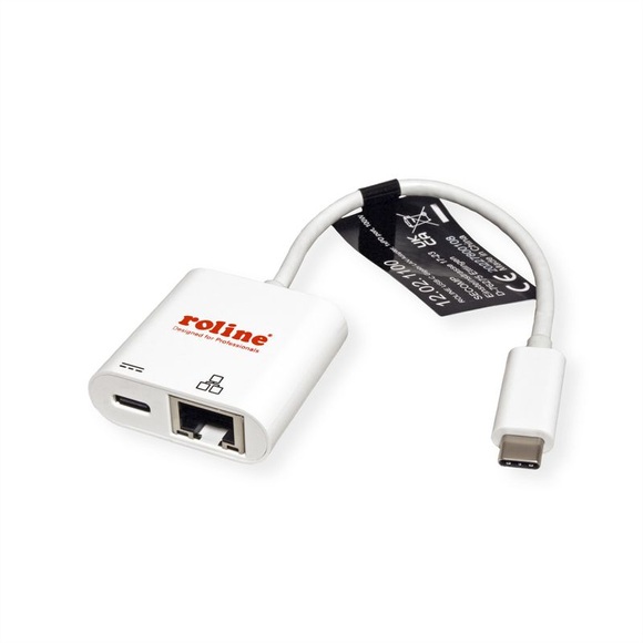 Roline USB 3.2 Gen 2 (USB 3.1 Gen 2) Konverter [1x USB-C® Stecker - 1x USB-C® Buchse, RJ45-Buchse] 12021100