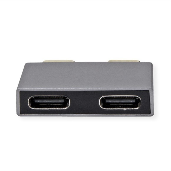 ROLINE USB 3.2 Gen 2 Adapter, 2x USB Typ C - 2x Typ C, ST/BU, silberfarben