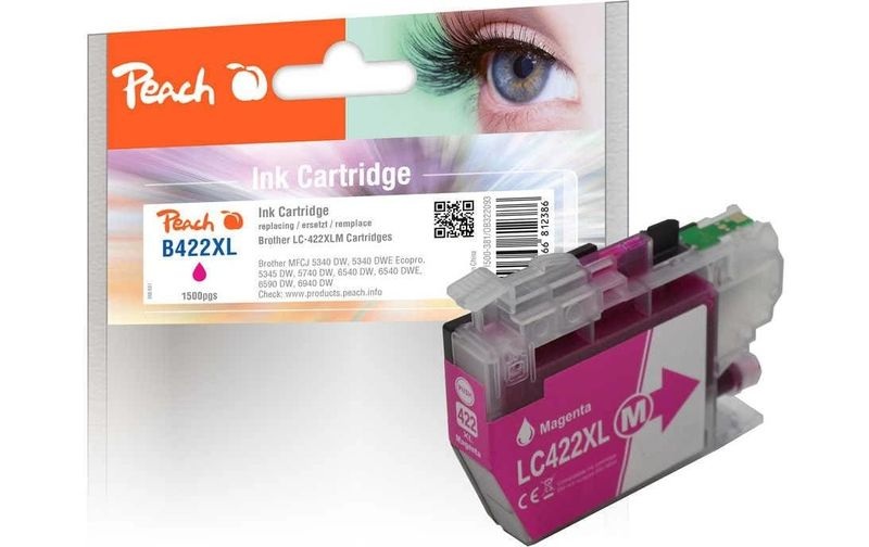 Peach B422 XLM Druckerpatrone XL ma ersetzt Brother LC-422XLM für z.B. Brother MFCJ 5740 DW, Brother MFCJ 6540 DW, Brother MFCJ 5345 DW