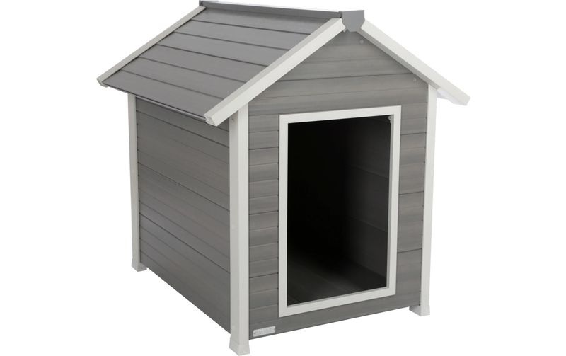 Kerbl ECO Hundehütte Hendry 88×98×101 cm Grau und Weiß