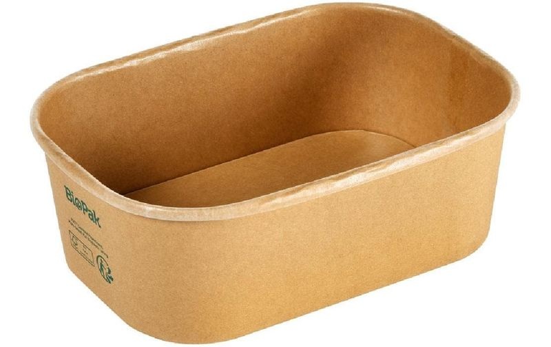 BioPak Salat-Schale Brick Box Medium 750 ml, Braun, 50 Stück