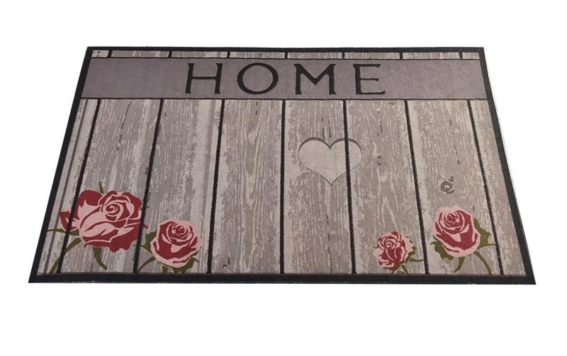 Home - Türvorleger - 45 x 70 cm - Braun und Rot