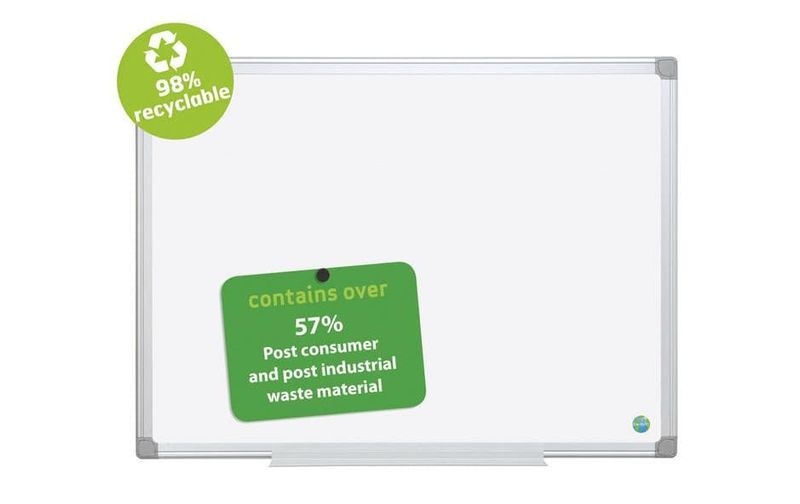 Whiteboard EARTH-IT, emailliert, Alu-Rahmen, 600 x 450 mm
