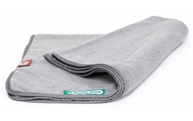Doctor Bark Hunde-Decke Fleece M Hellgrau, 100 x 70 cm