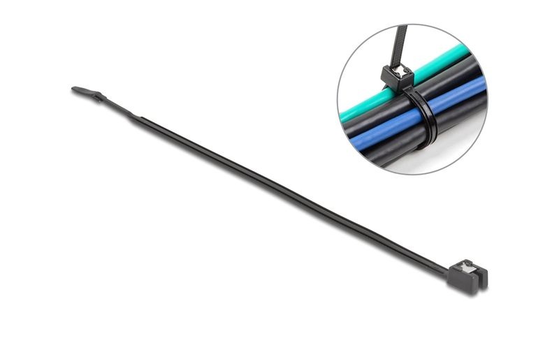 Delock Kabelbinder 50 Stück Schwarz 200 mm x 4.8 mm