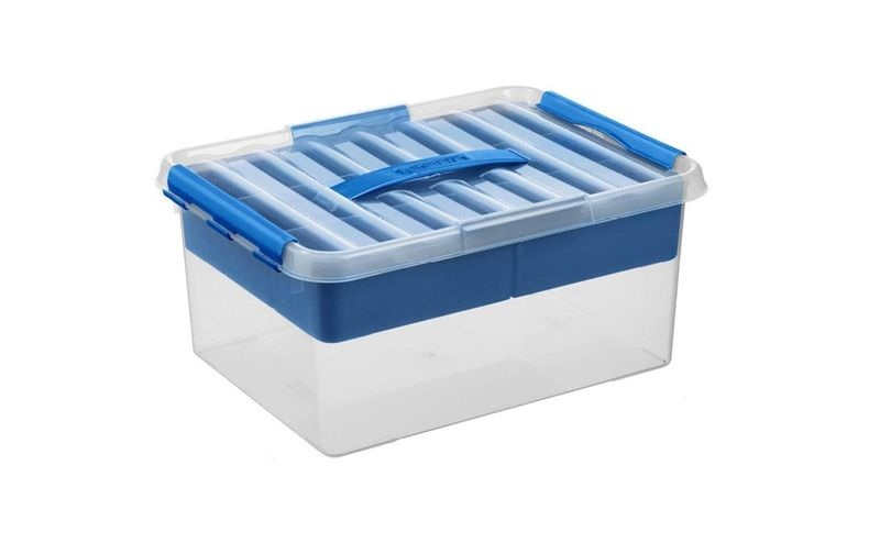 Sigma Home Aufbewahrungsbox Q-Line Blau, Volumen: 15 l