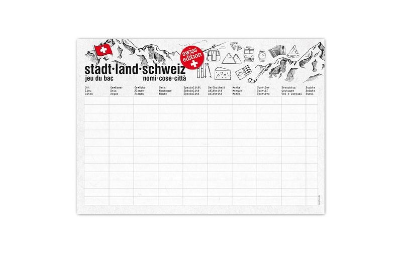 Papiertischset Stadt-Land-Schweiz